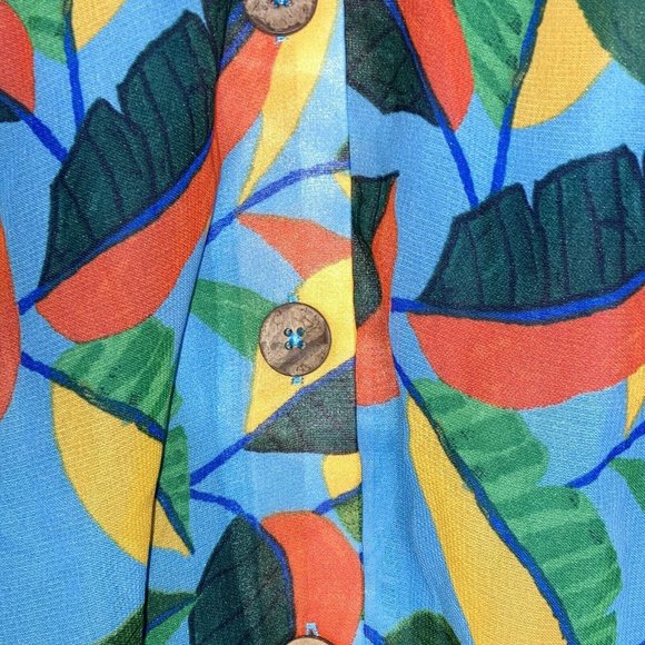 Truly 4 You Bright Floral Skirt Womens M A-Line Long Sheer Over Short Under Belt - Picture 7 of 10